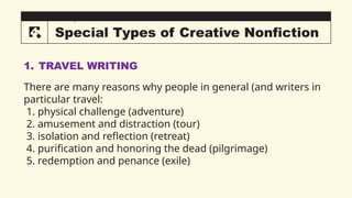 Types and Forms of Creative Non-fiction. PowerPoint | PPTX