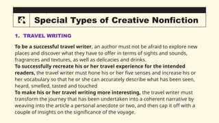 Types and Forms of Creative Non-fiction. PowerPoint | PPTX