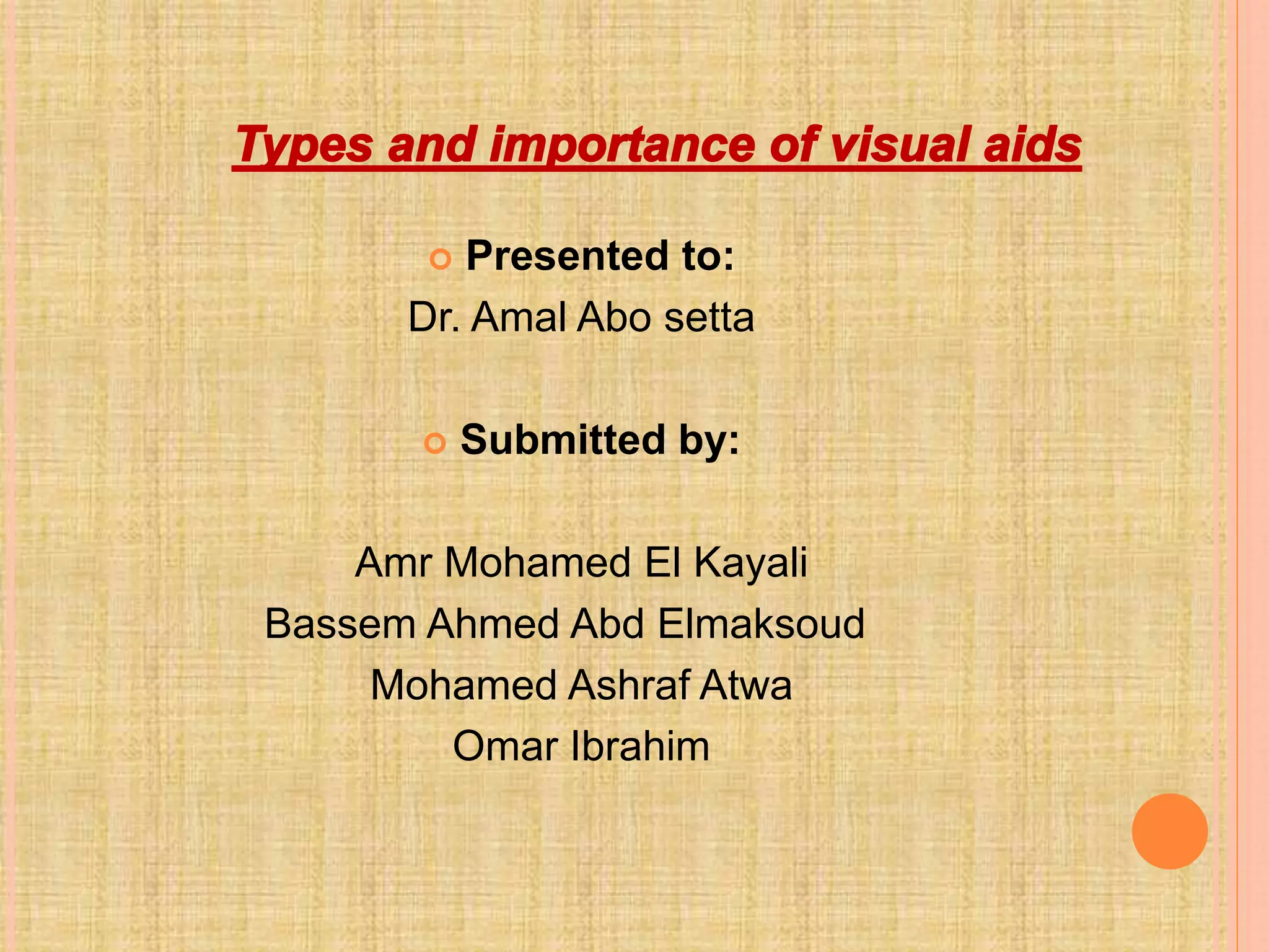 Types and importance of visual aids | PPTX | Technology & Computing