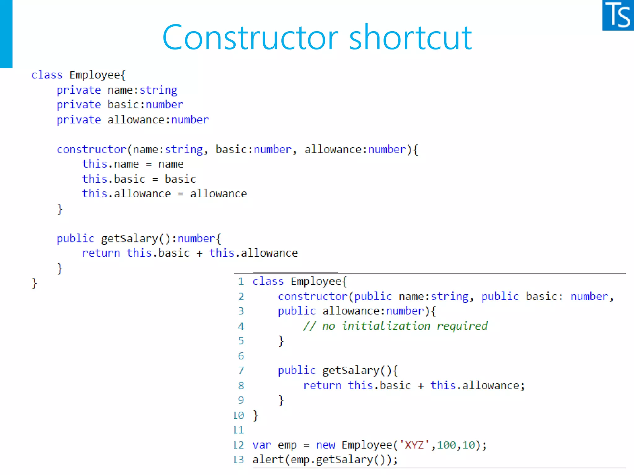 Constructor shortcut
 