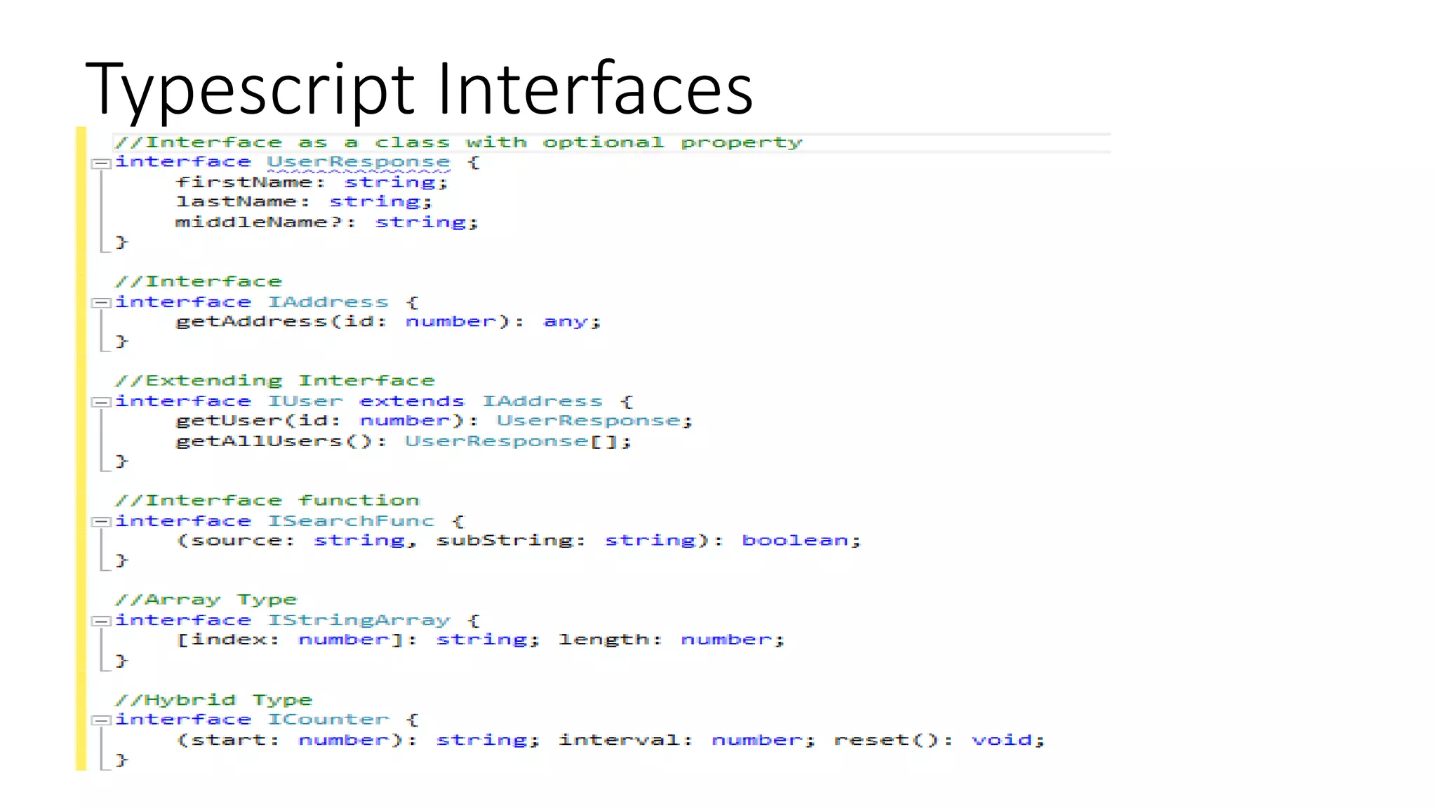 Typescript Interfaces
 