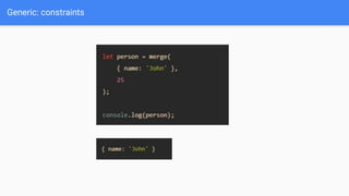 Generic: constraints
 