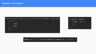 Generic: constraints
 
