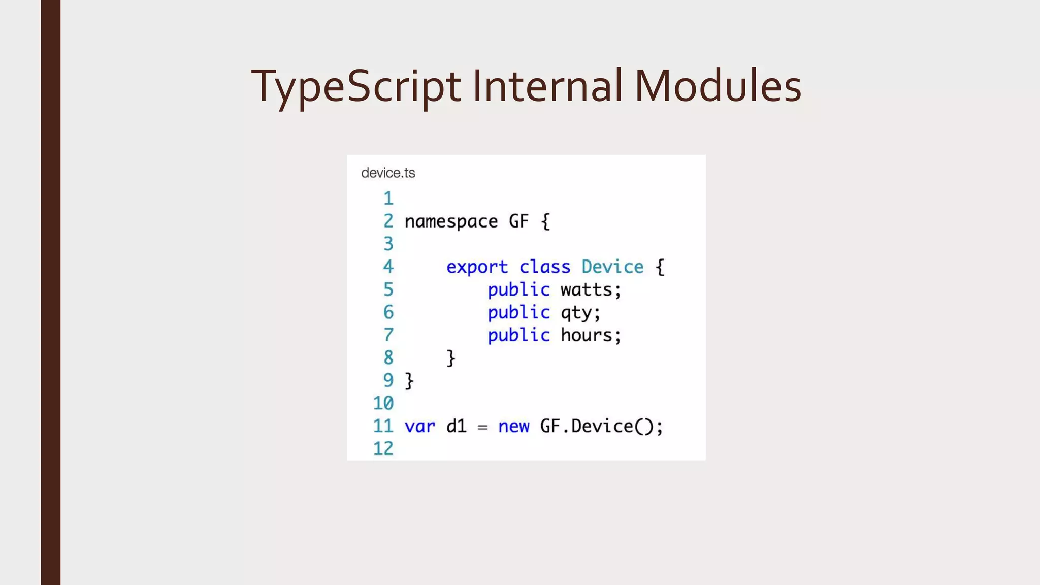 TypeScript Internal Modules 