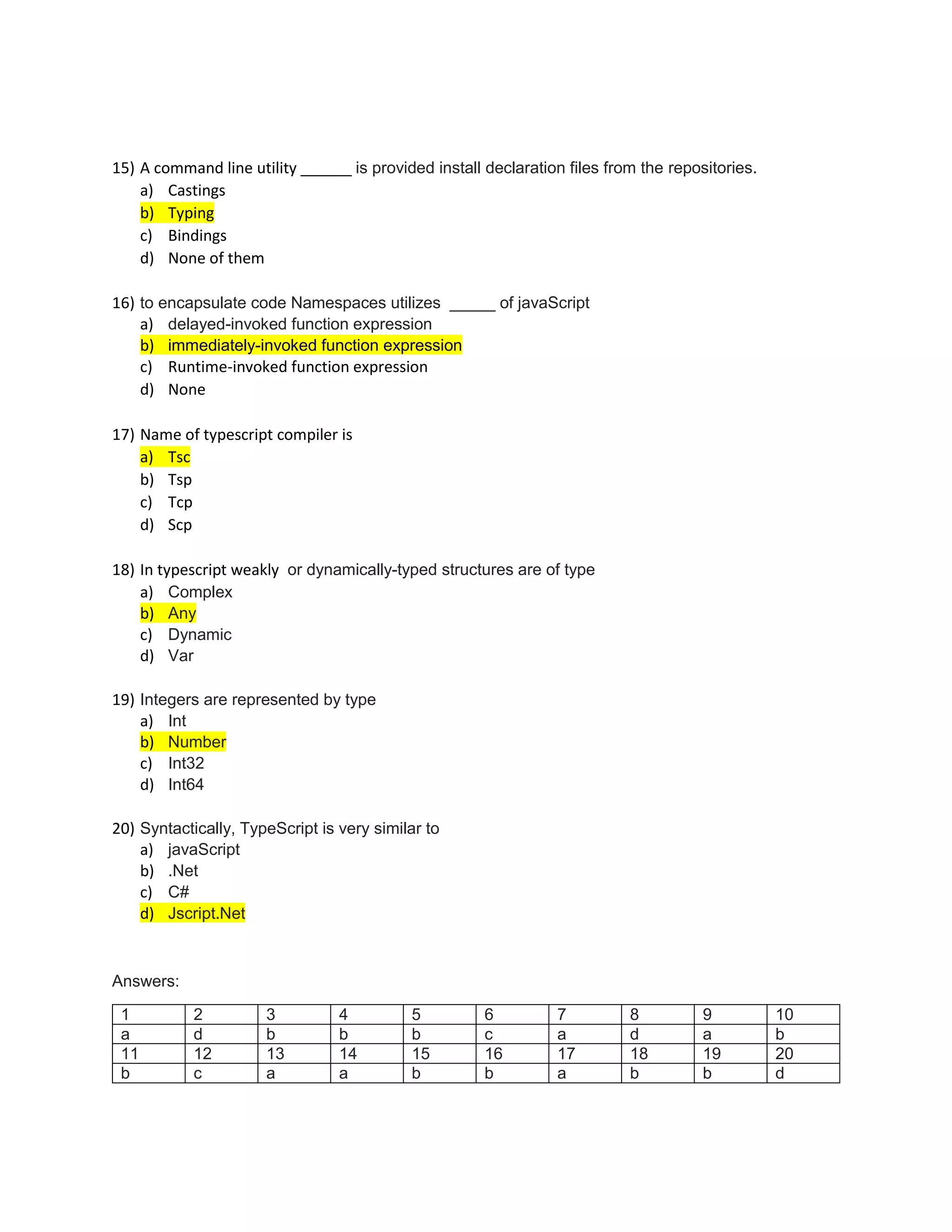 Type script mcq | PDF