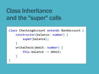 Class Inheritance
and the "super" calls
 