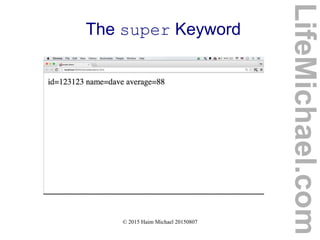 © 2015 Haim Michael 20150807
The super Keyword
LifeMichael.com
 