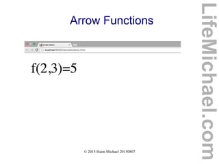 © 2015 Haim Michael 20150807
Arrow Functions
LifeMichael.com
 