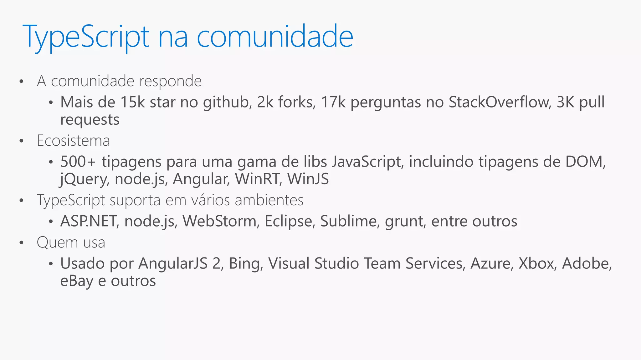 TypeScript na comunidade 