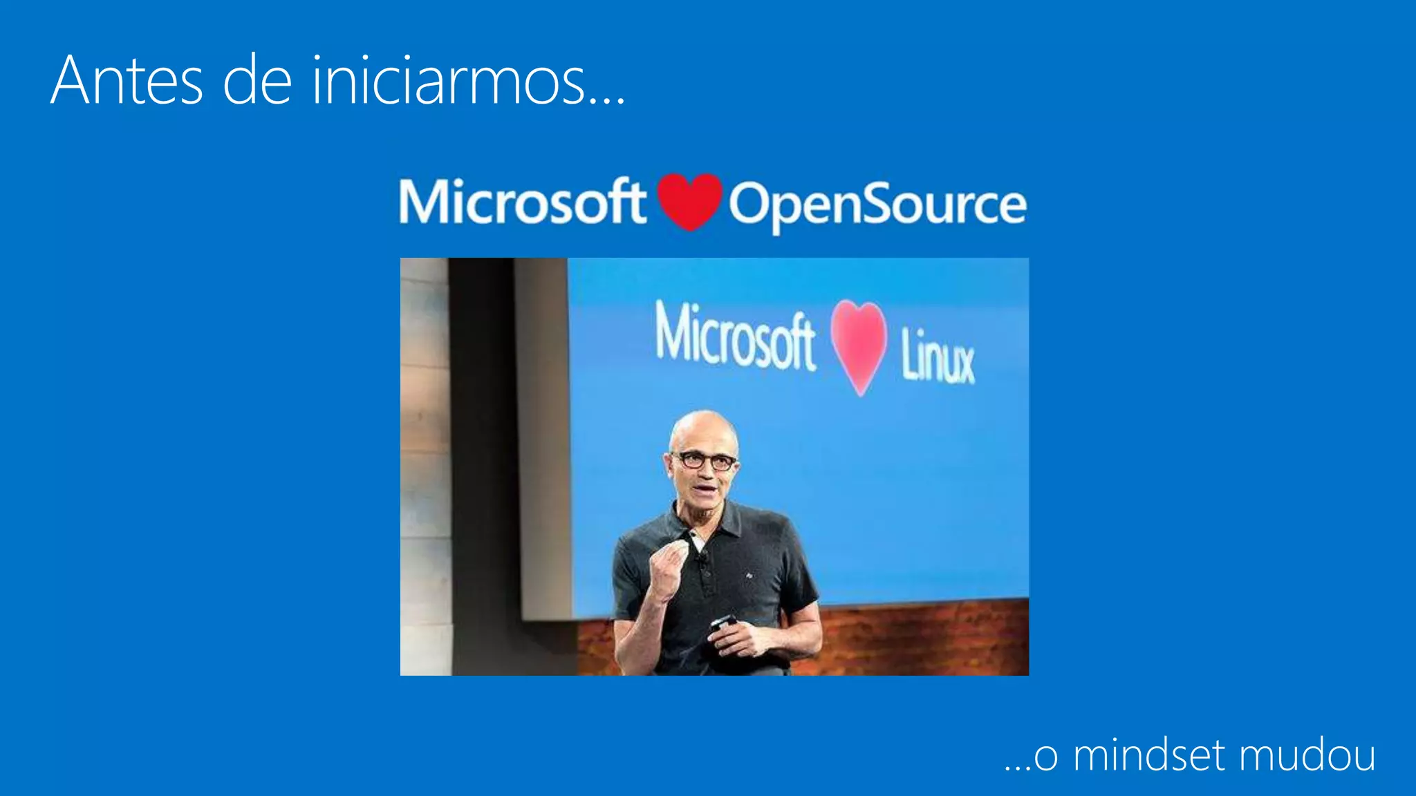 Antes de iniciarmos... ...o mindset mudou 