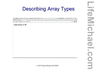 © 2015 Haim Michael 20150807
Describing Array Types
LifeMichael.com
 