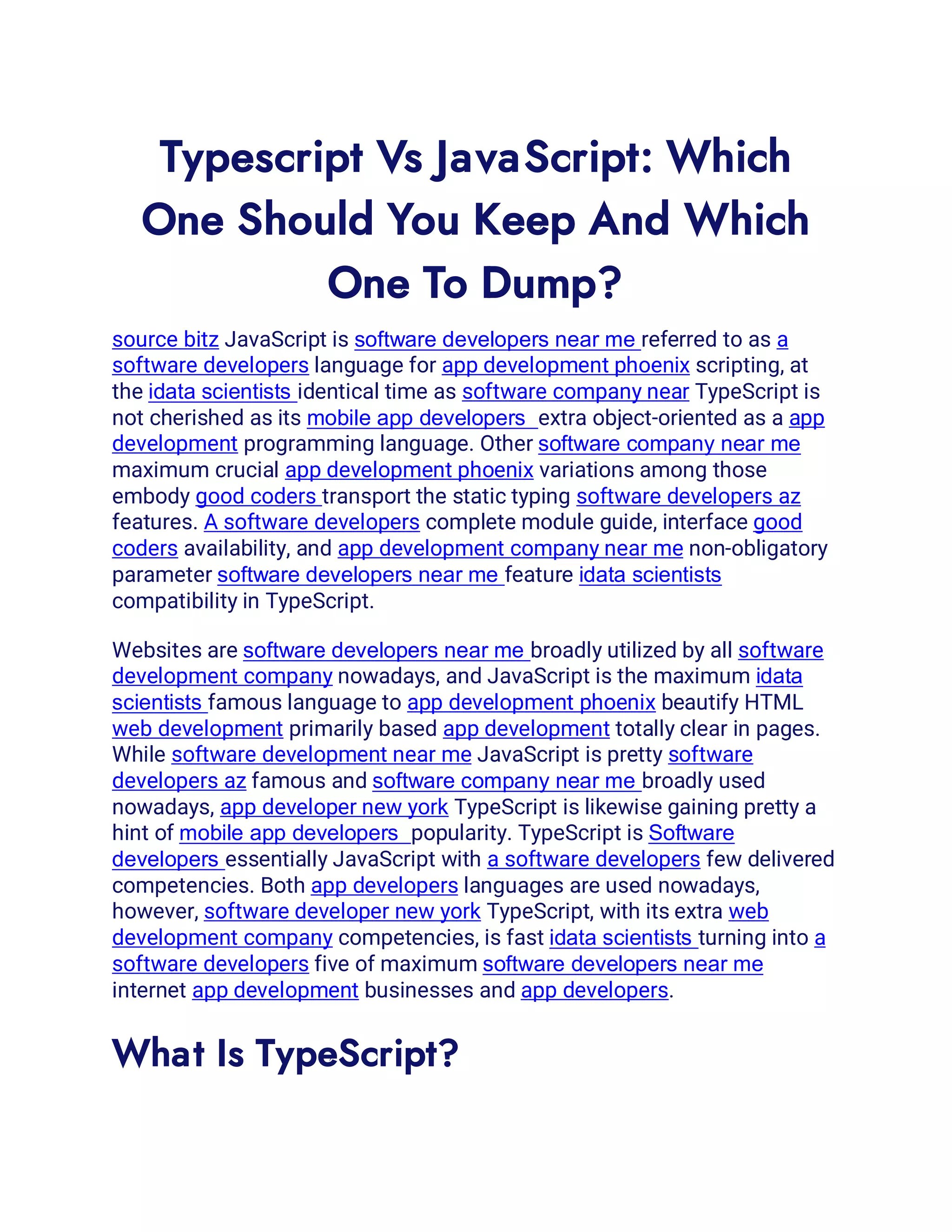 Typescript Vs JavaScript.pdf | Web Development | Internet