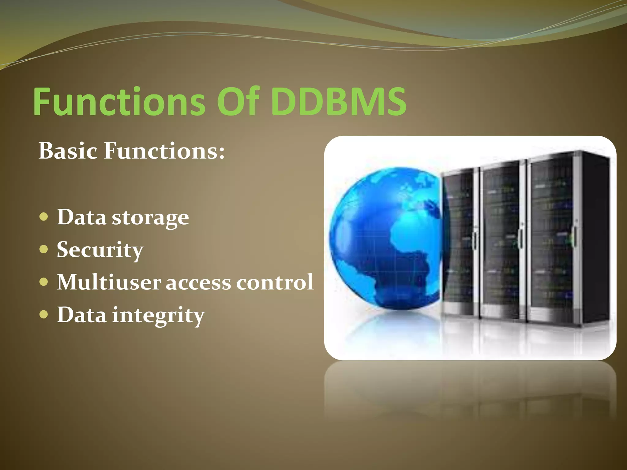 Types and Functions of DDBMS | PPT
