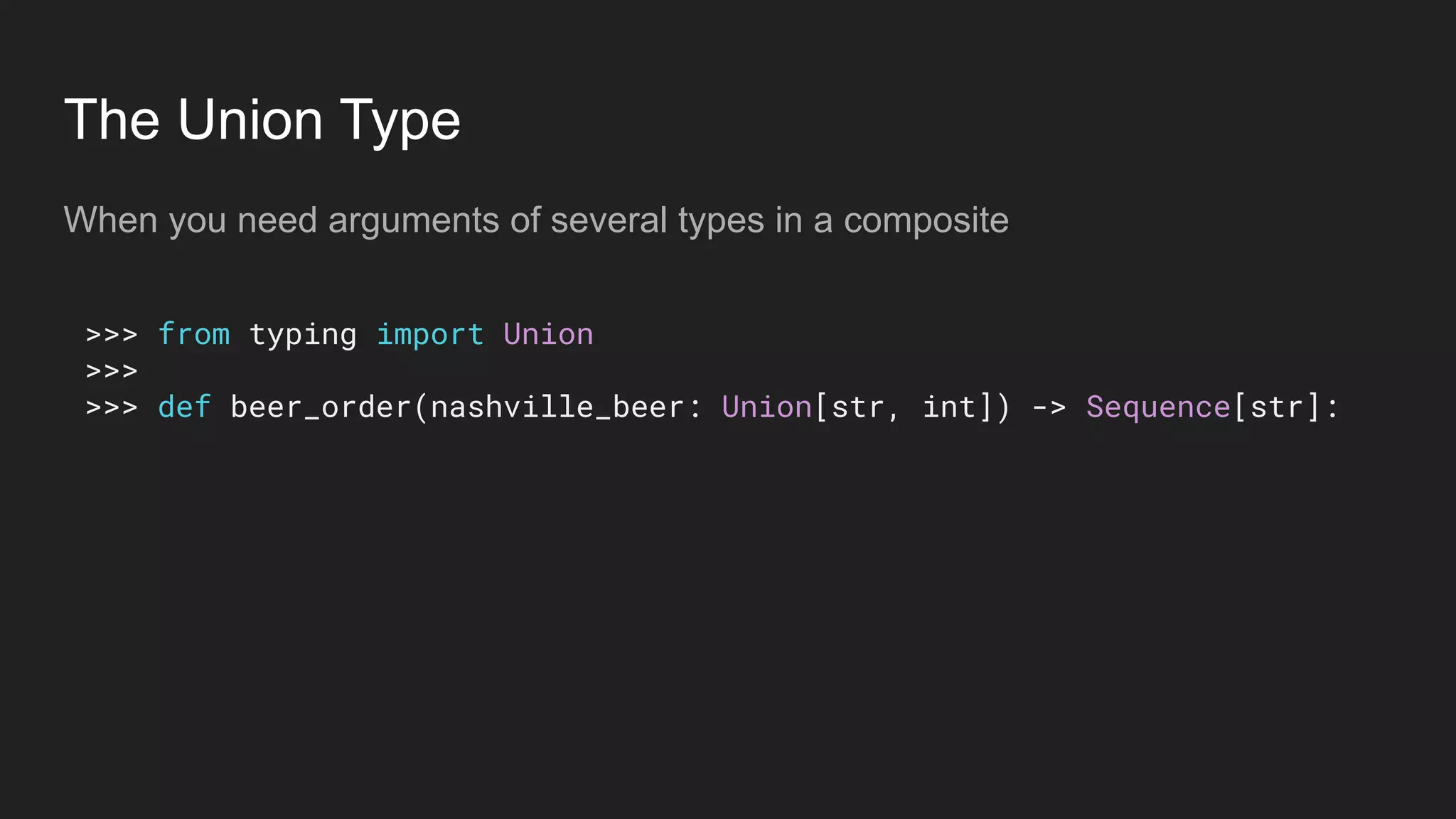 Types my way: Static Typing in Python