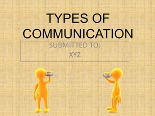 TYPES OF
COMMUNICATION
SUBMITTED TO:
XYZ
 