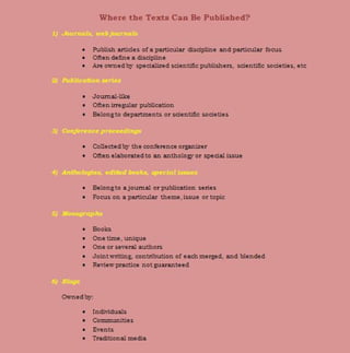 Types Of Academic Texts | PDF