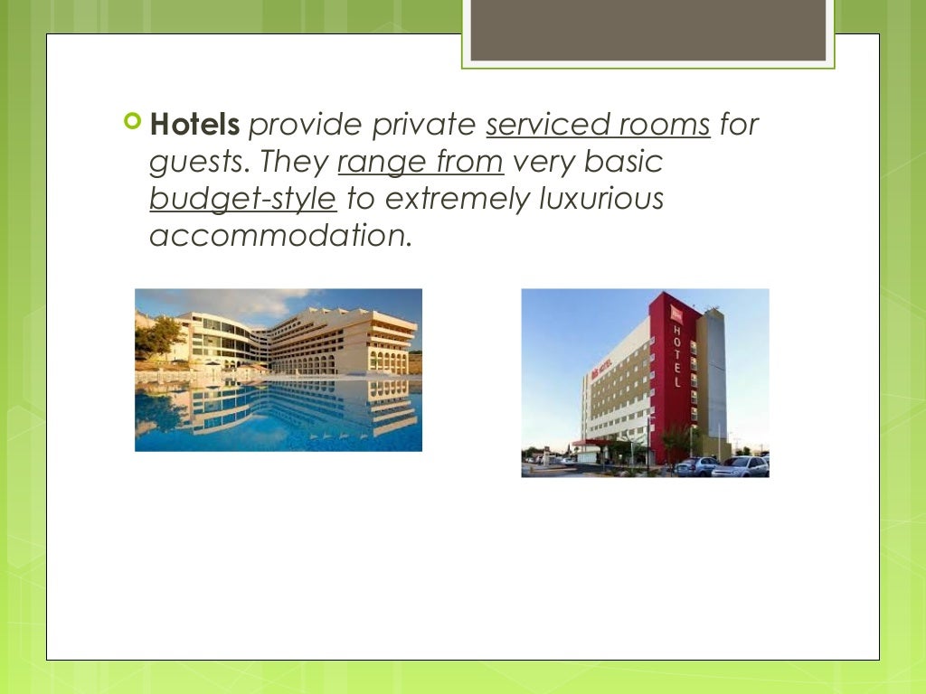 accommodation in tourism ppt