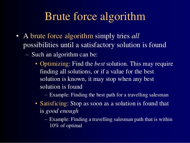 Types of algorithms