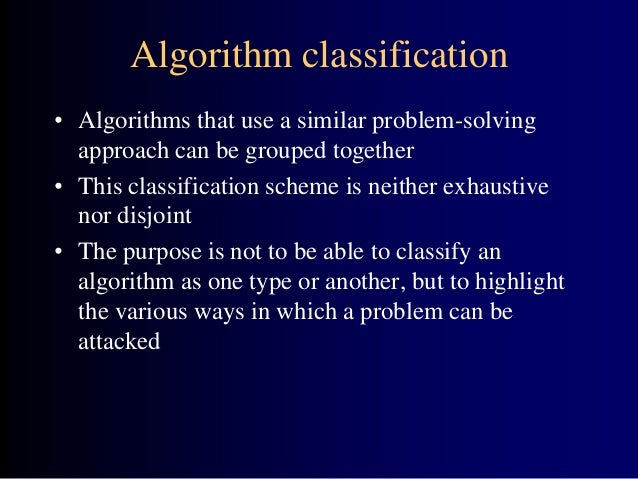Types of algorithms