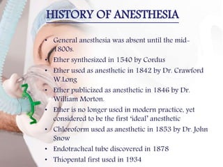 Types of anesthesia | PPTX