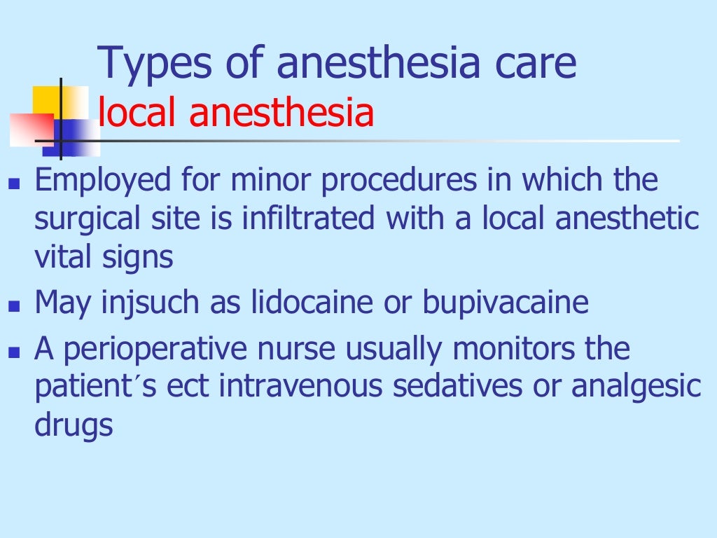 Types of anesthesia
