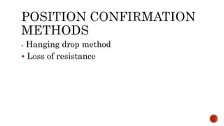  Hanging drop method
 Loss of resistance
 