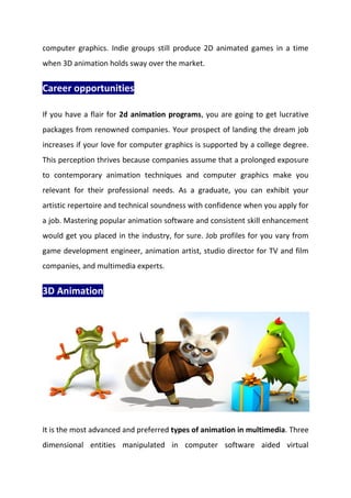 Types of animation in multimedia