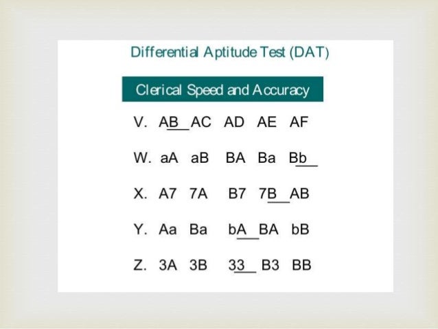 Types of aptitude tests