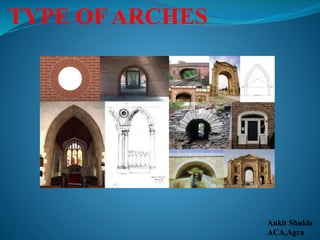 TYPE OF ARCHES
Ankit Shukla
ACA,Agra
 
