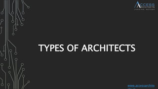 TYPES OF ARCHITECTS
www.accessarchite
 