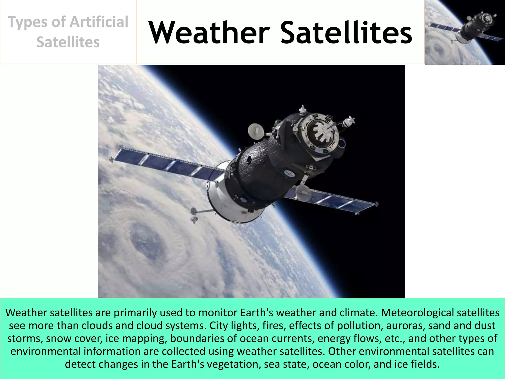 Types of Artificial Satellites | PPTX