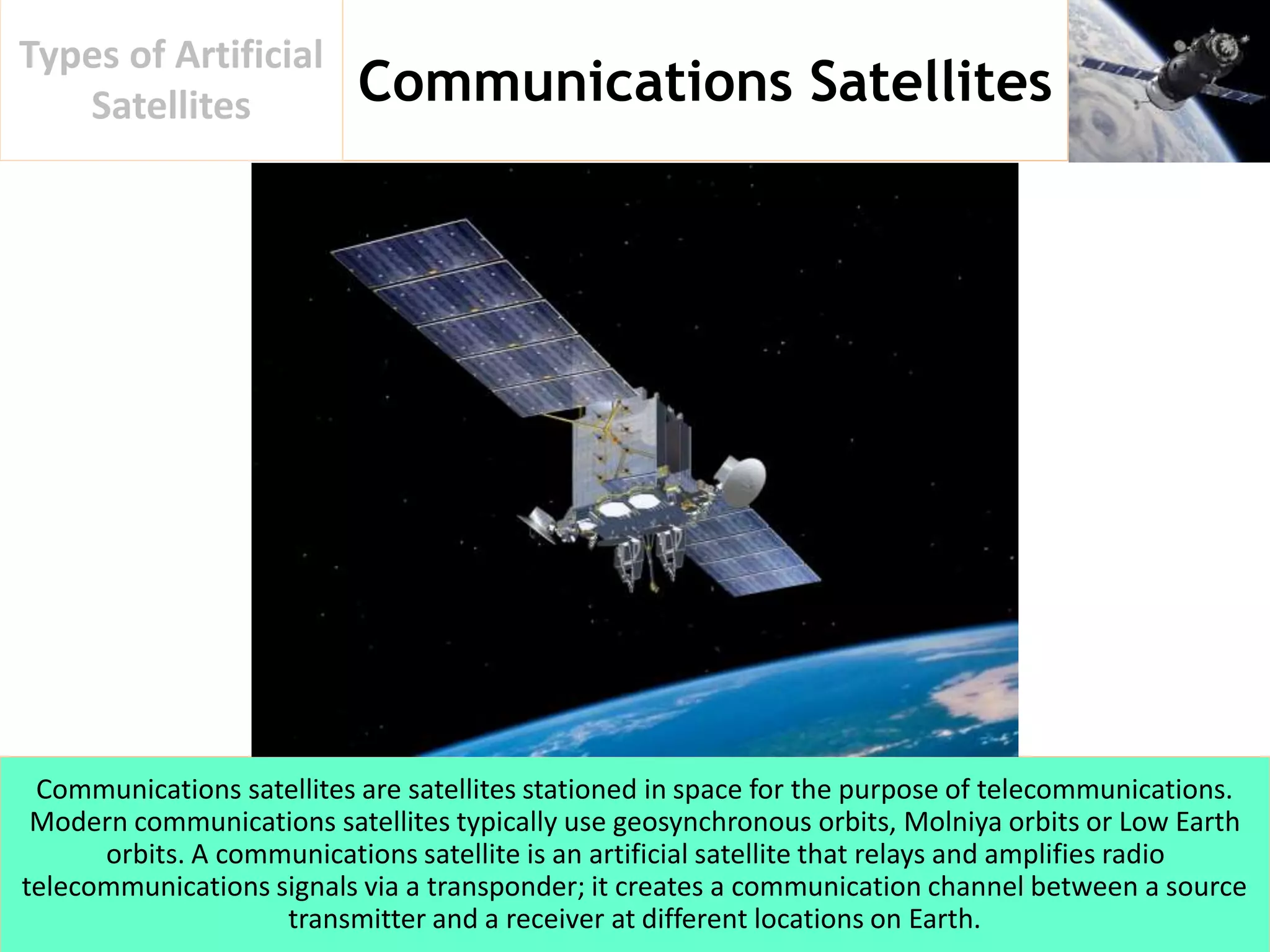 Types of Artificial Satellites | PPTX