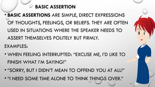 Types of Assertion and Different types of sentences | PPTX