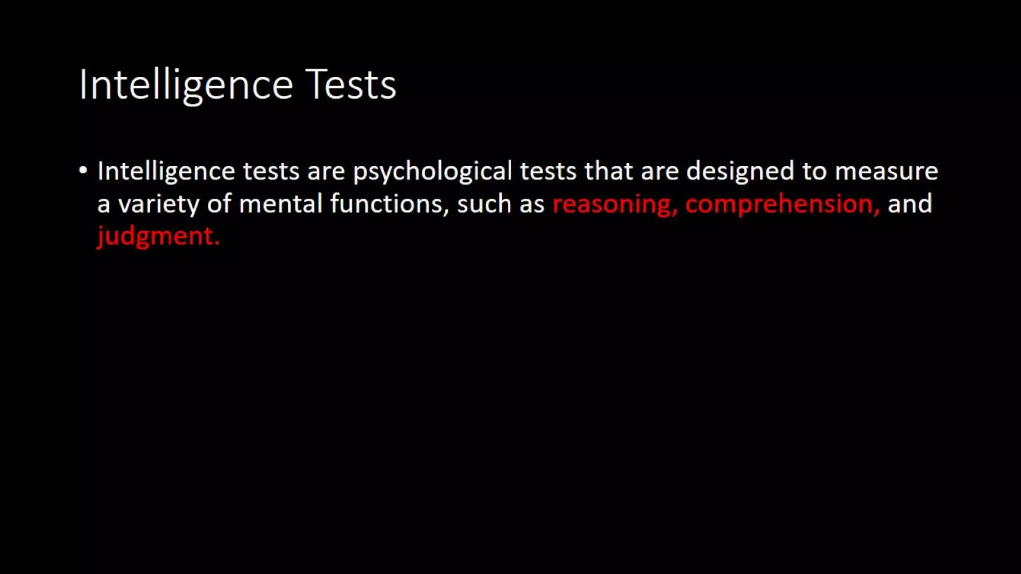 Types of assessment tests and techniques