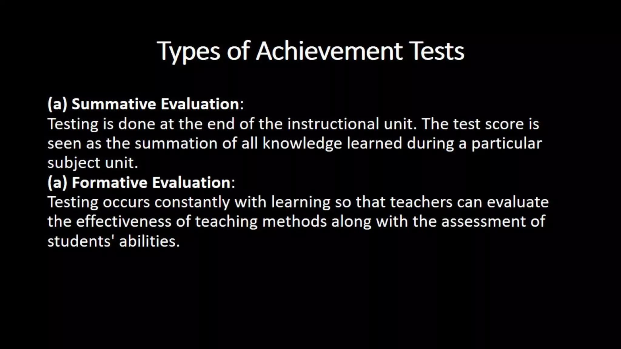 Types of assessment tests and techniques