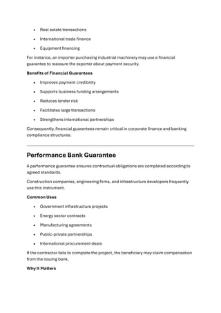 Issuing Performance Guarantee Comprehensive Guide to Types of Bank Guarantees for Businesses in ...