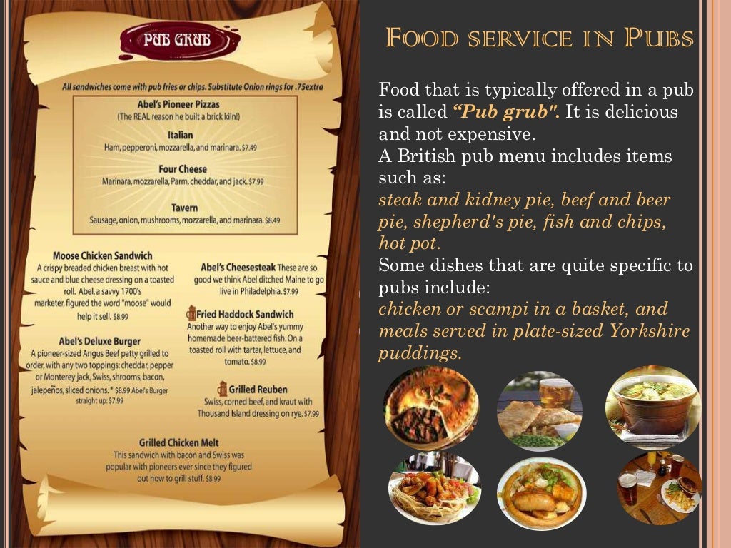 Types of bars & food service