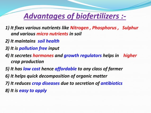 Types Of Biofertilizers Ppt Types Of Biofertilizers Ppt