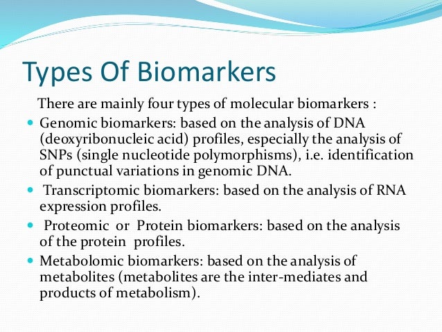 types of biomarkers types of biomarkers