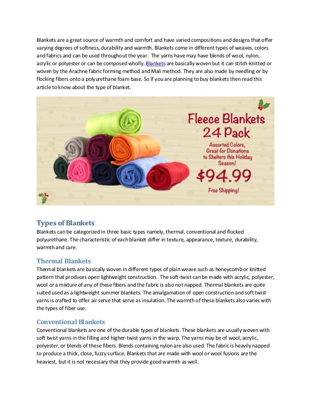 5 Different Types of Blankets