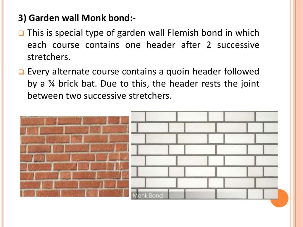 Types of bond in brick masonry