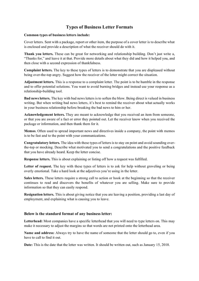 Types Letters And Examples Types of Business Letter Formats.pdf