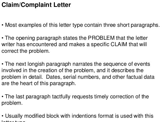 types of business letters letters of claim