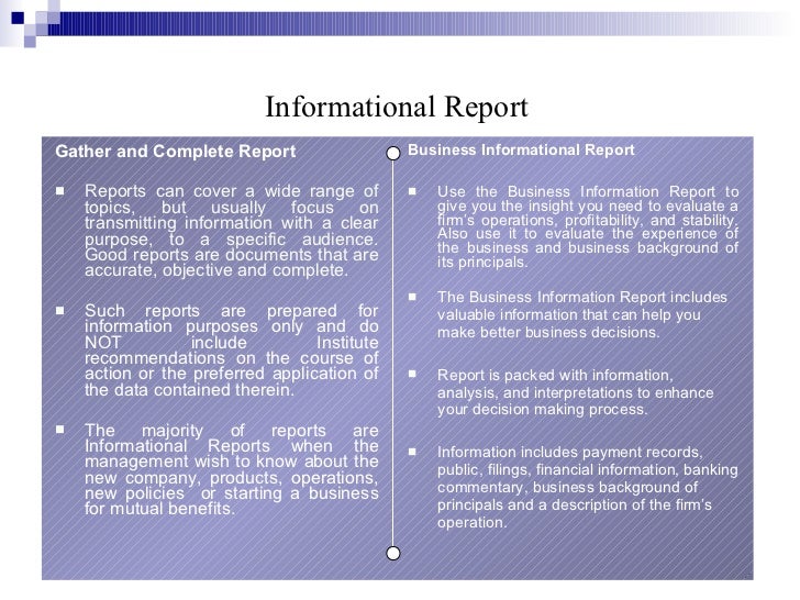 Types of business reports