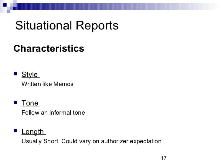 types of business reports short business reports