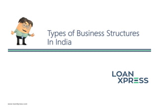 www.loanXpress.com
Types of Business Structures
In India
 