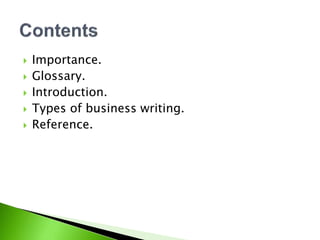 Types of business writing | PPTX