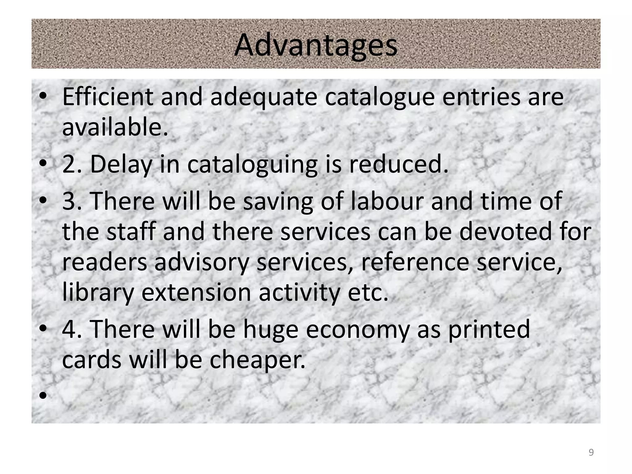 TYPES OF LIBRARY CATALOGUES PPTX