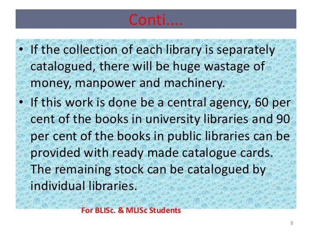 TYPES OF LIBRARY CATALOGUES