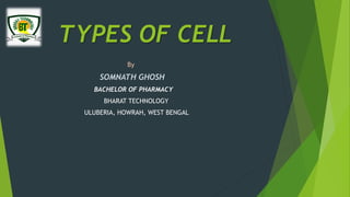 TYPES OF CELL
By
SOMNATH GHOSH
BACHELOR OF PHARMACY
BHARAT TECHNOLOGY
ULUBERIA, HOWRAH, WEST BENGAL
 